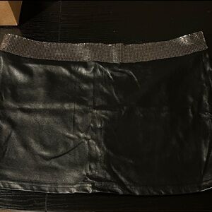 Forever 21 Black Mini Skirt with Silver Detail